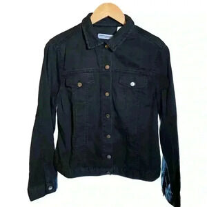 VGT Valerie Stevens Denim Shirt Sport Jacket Black Color Size PL